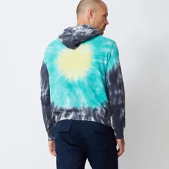 MONROW Sunburst Tie Dye Pullover Hoody YELLOW/TEAL/FADEDBLACK Shop